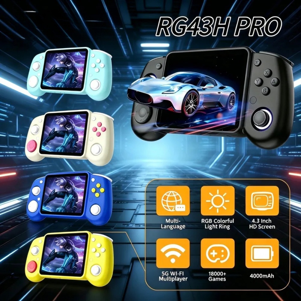 Retro Gaming Console - RG43H Pro ポータブルレトロハンドヘルドゲーム機 4.3インチ 1024×768 22000種類のゲーム内蔵