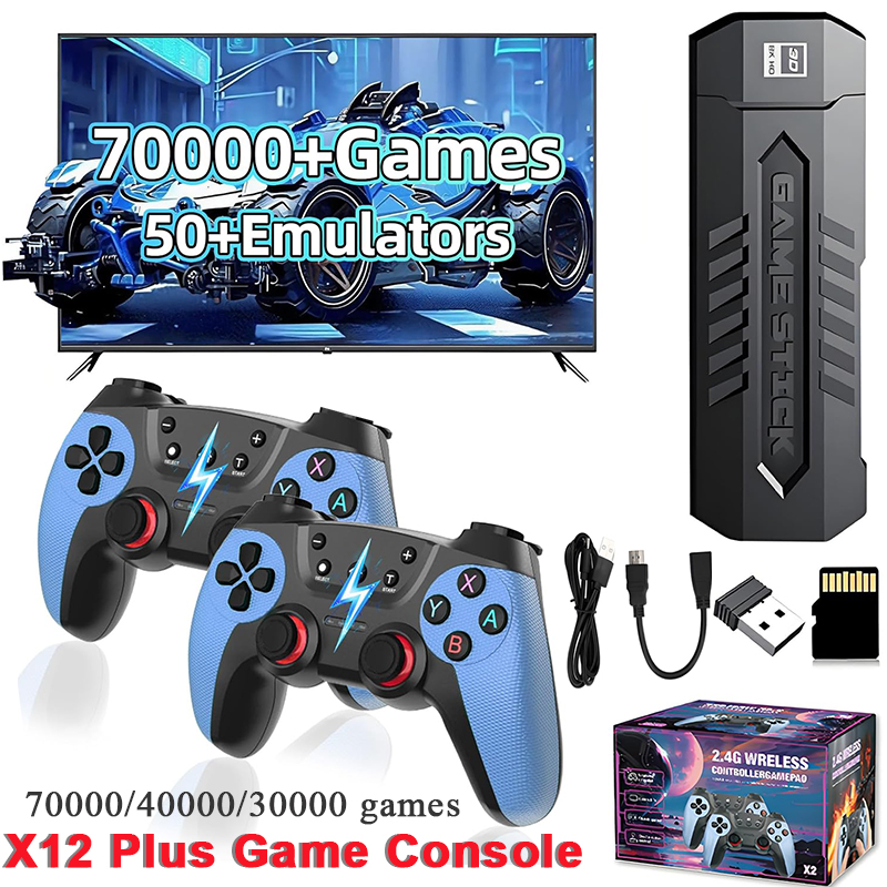 Retro Gaming Console Handheld - X2 レトロゲームスティック 128GB 70000/30000+ゲーム搭載 ワイヤレスコントロール テレビ接続