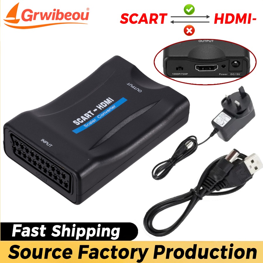 Scart To Hdmi - 1080P SCART - HDMI対応 ビデオオーディオアップスケーラーコンバーターアダプター HD