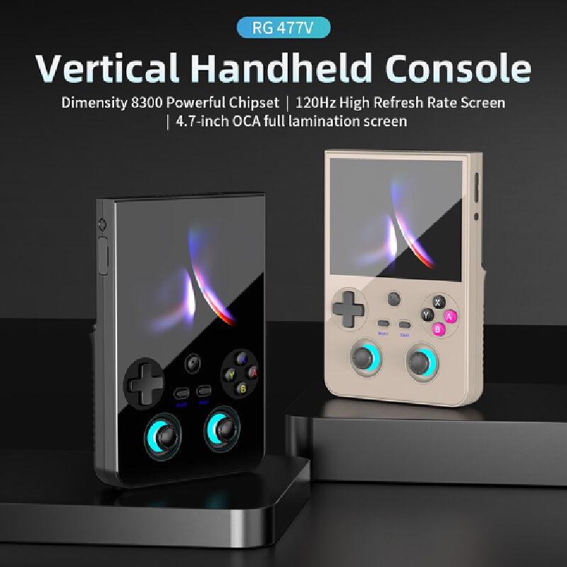 Retro Gaming Console Handheld - 携帯型ゲーム機Rg477v レトロポータブルゲームデバイス 4.7インチフルスクリーン Androidシステム対応 テレビ出力対応 レトロビデオゲーム