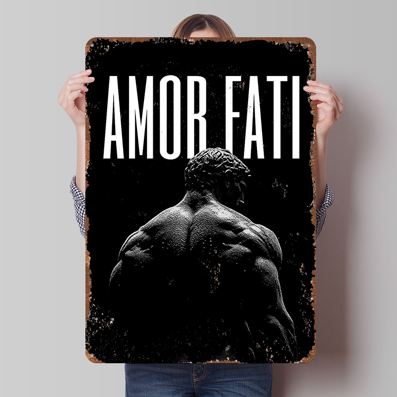 Retro Gaming Quotes - ストイズムストイック引用句「Amor Fati」プリントポスターカスタマイズされたウォールアートレトロヴィンテージメタルティンサイン家の装飾用ゲームハウス用