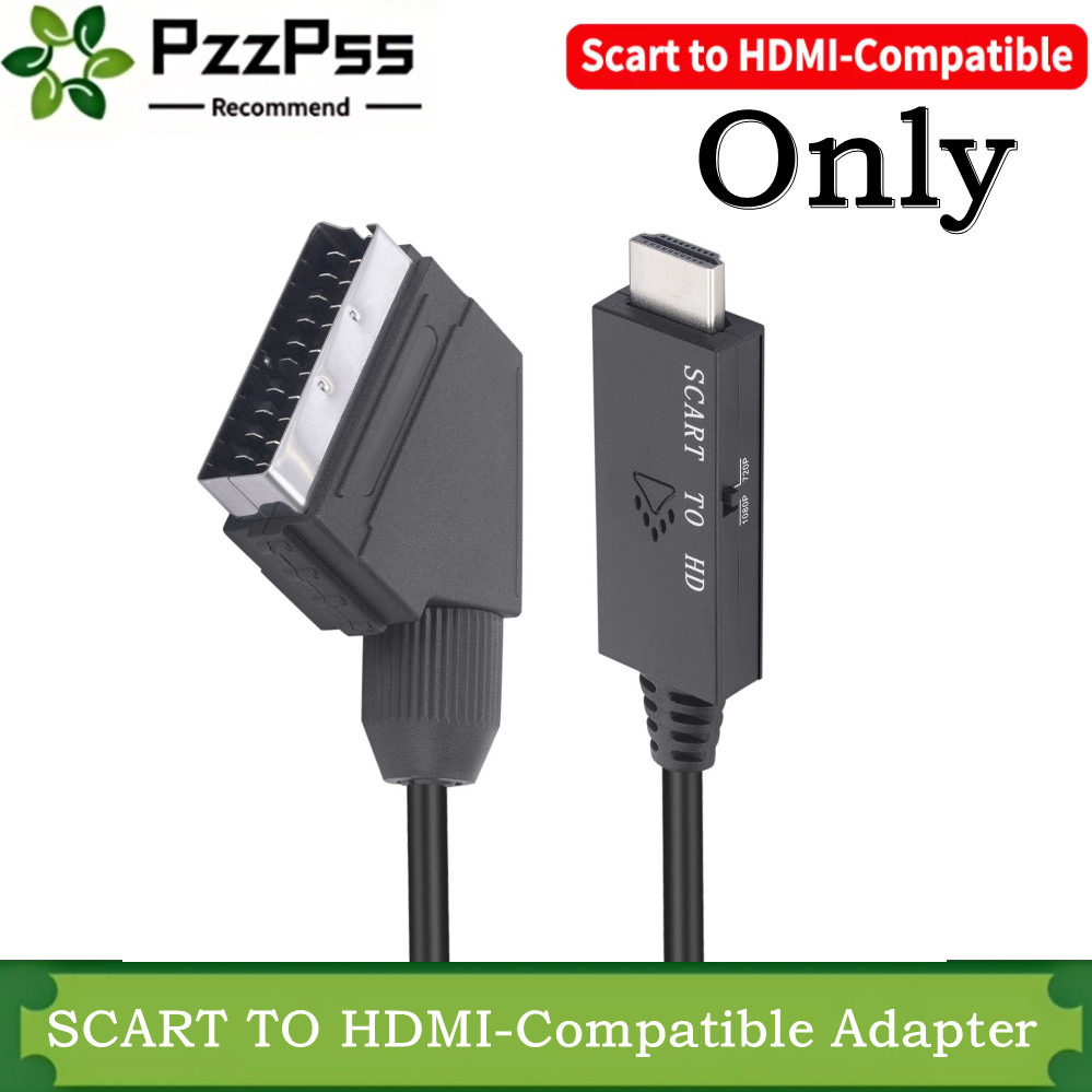 Scart To Hdmi - SCART - HDMI変換アダプター、SCART入力ケーブル付き、HDMI出力ポート搭載、HDTV、STB、VHS、Xbox、PS3、DVD対応、1080P対応
