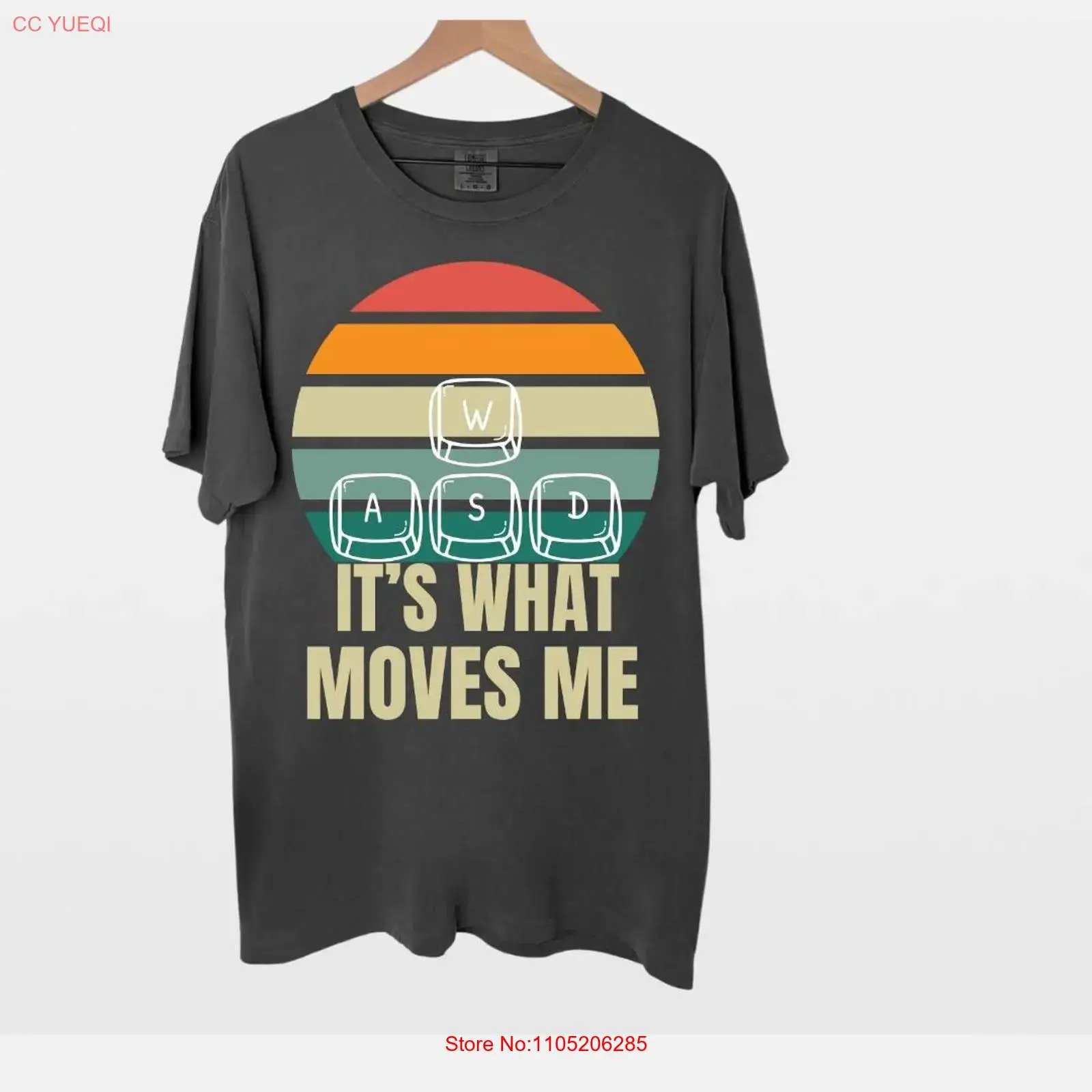 Retro Gaming Quotes - WASD It's What Moves Me 面白いレトロPCゲーマーコンピューターネイダーTシャツかわいいゲーム引用句ムーブメントアートヴィンテージウォッシュドオム
