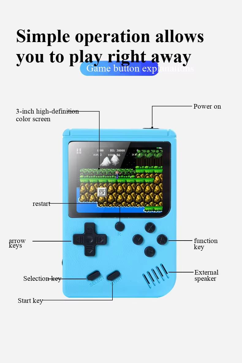 400種類のミニゲーム搭載、携帯型レトロゲーム機、8ビット、 - Retro Gaming Download のレビューと価格